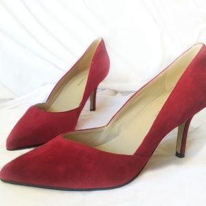 Marc Fisher Red Suede Pumps NEW w/original box